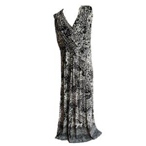 Mario Serrani Italy White Black Beautiful Spring Summer Lady Size XXL Maxi Dress